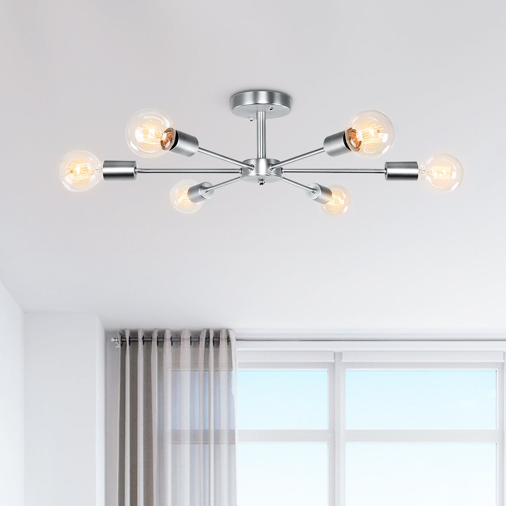 Lampă de tavan cu 6 becuri pentru living | Design modern reglabil
