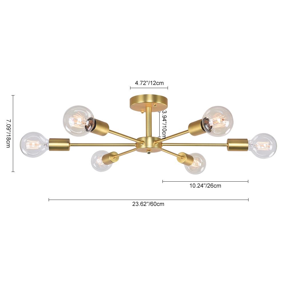 Lampă de tavan cu 6 becuri pentru living | Design modern reglabil