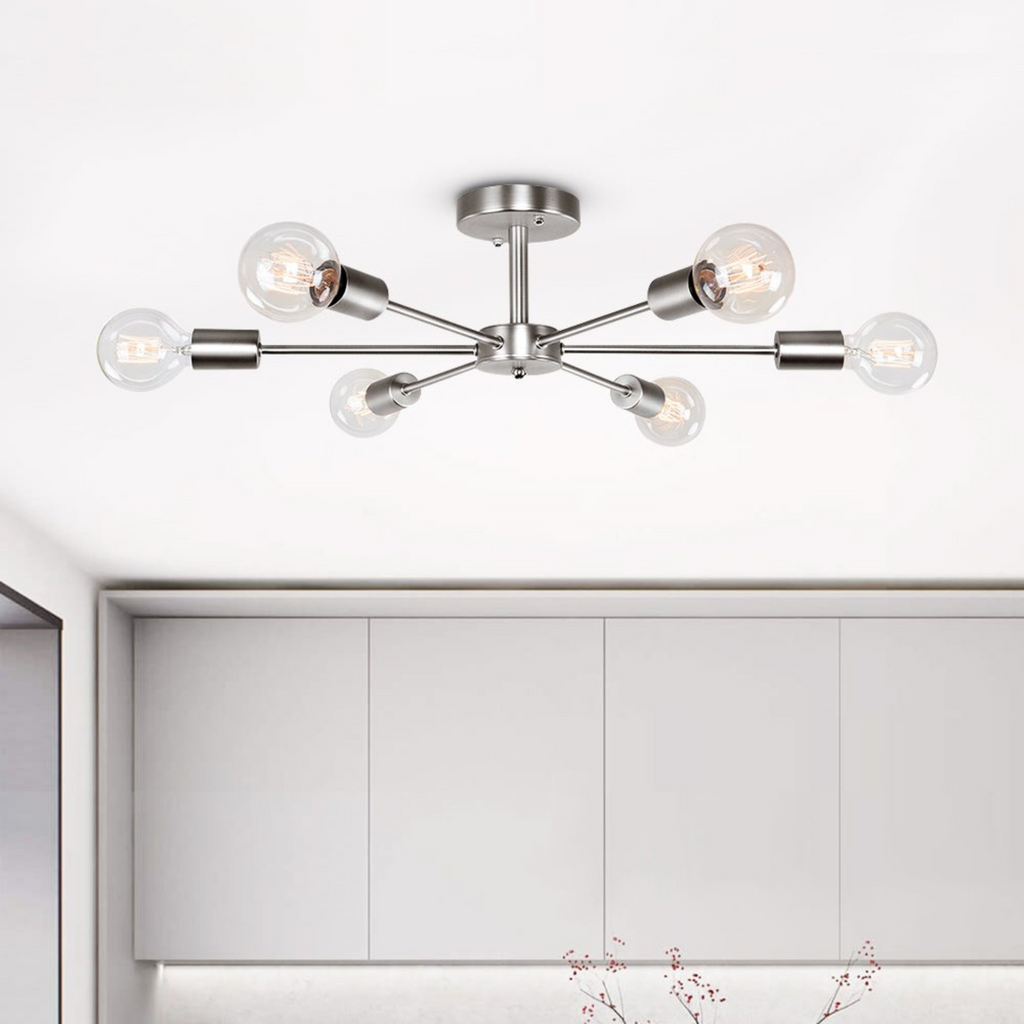 Lampă de tavan cu 6 becuri pentru living | Design modern reglabil