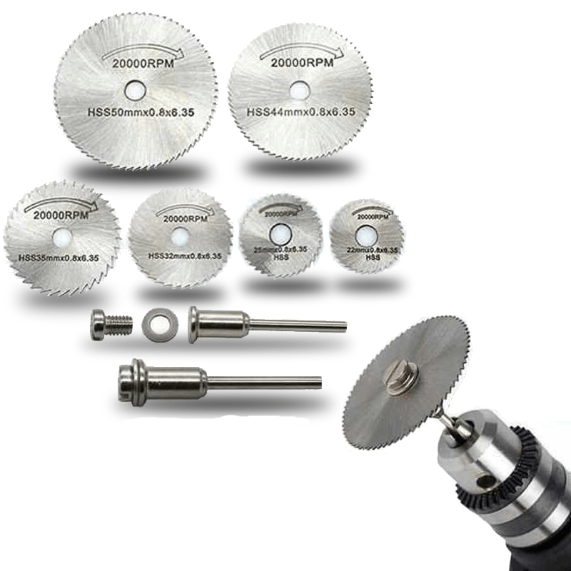 Six Piece High Speed Steel Circular Saw Blades Set For Drills Wood Metal Plastic