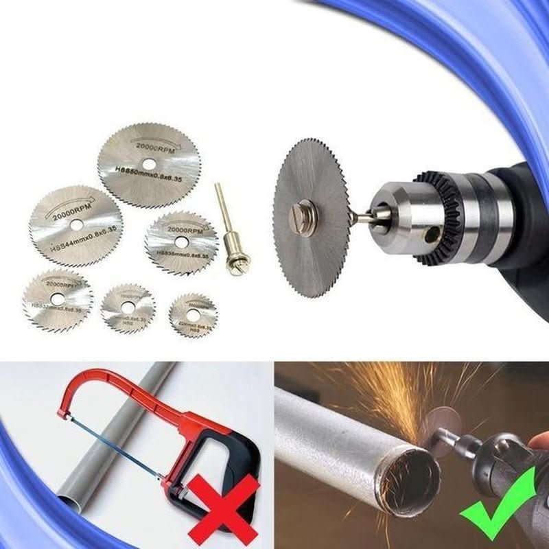 Six Piece High Speed Steel Circular Saw Blades Set For Drills Wood Metal Plastic