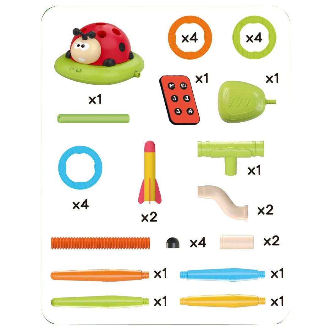 PulsePlay 3-in-1 Kinder-Aktivitätsset Springseil, Ringwurf, Pedal-Rakete für aktives Spielen
