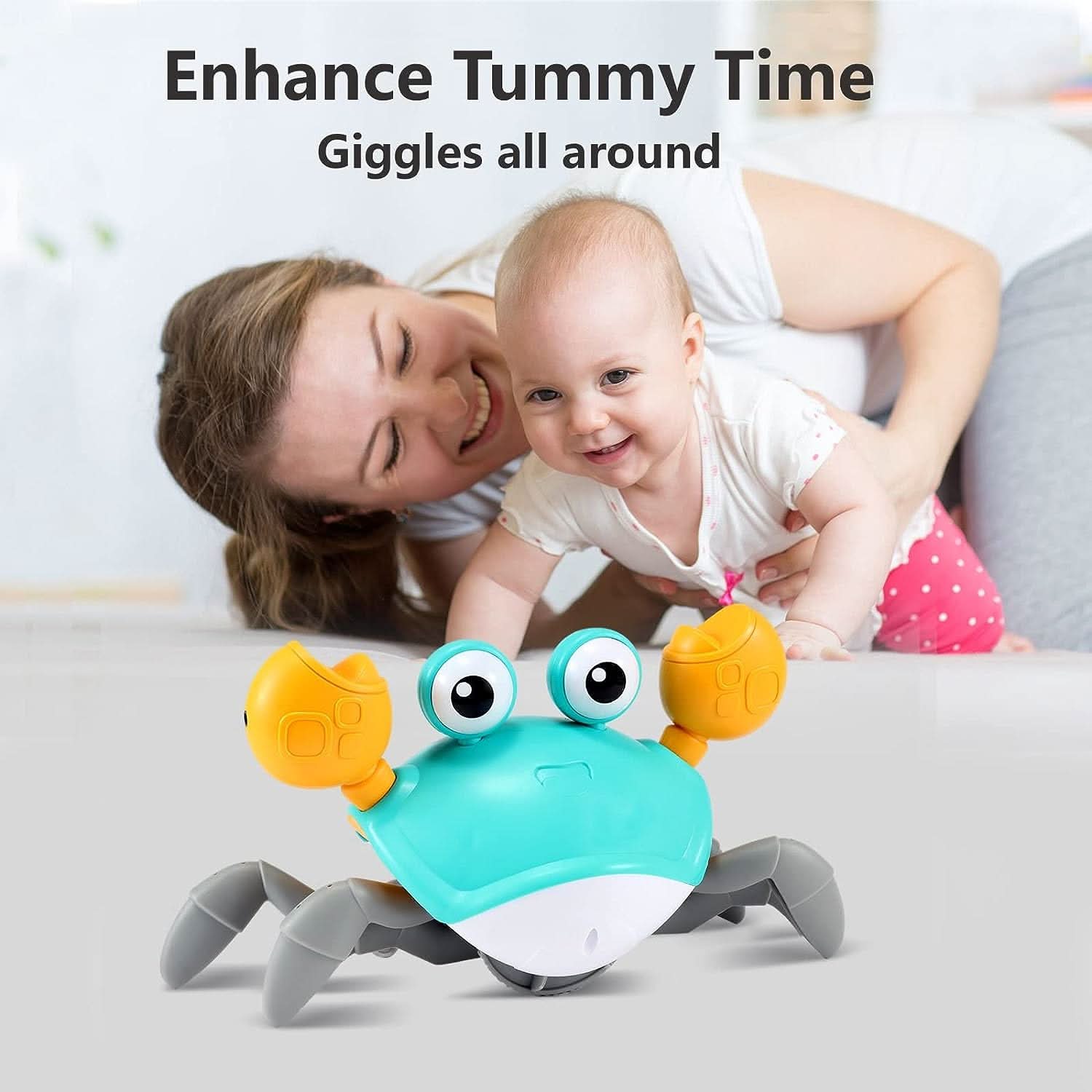 CrawlJoy Crab Crawling Toy With Music And Colorful Lights For Babies From 1 Year