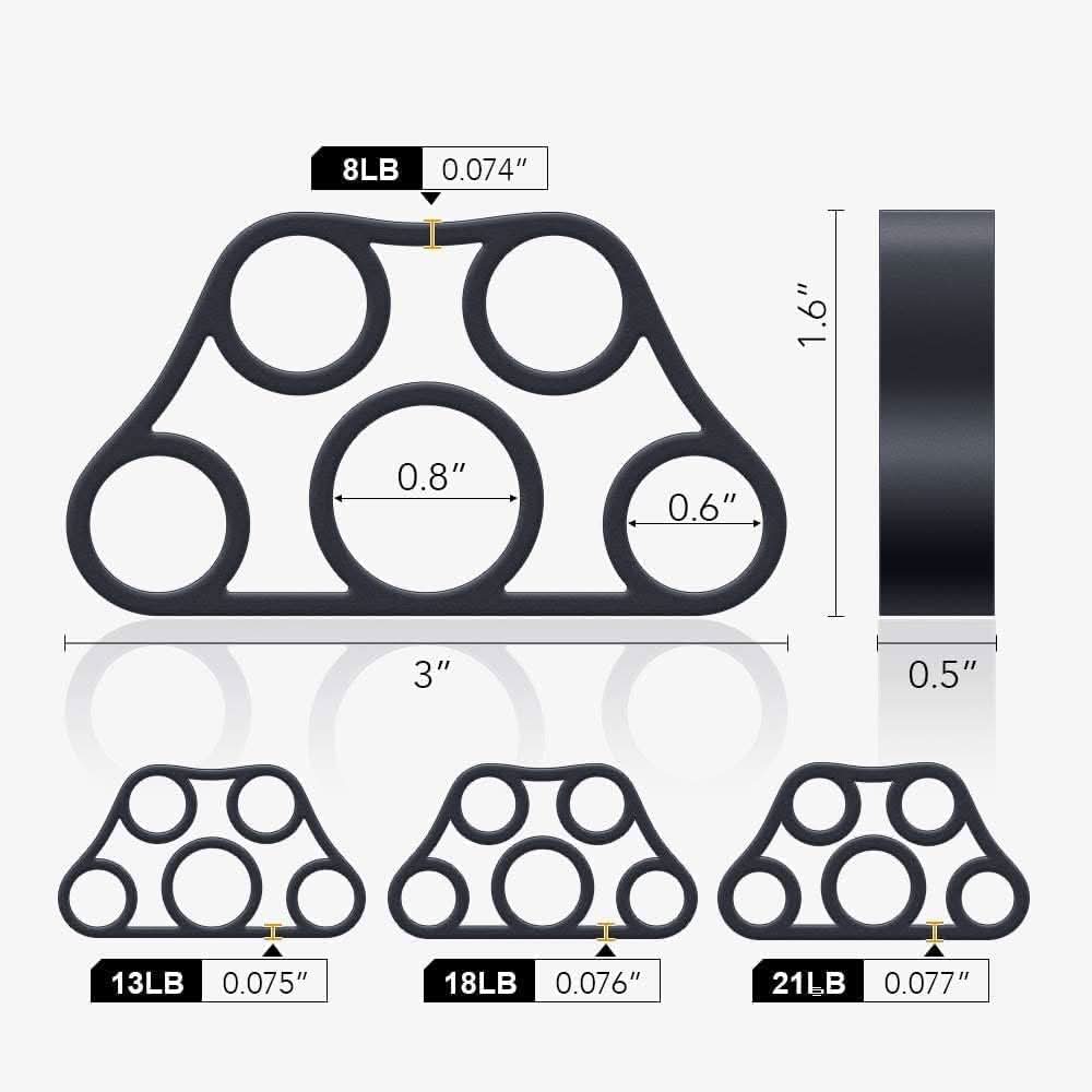 Set da 4 rinforzatori per mani FlexGrip per la forza di dita e avambracci per atleti