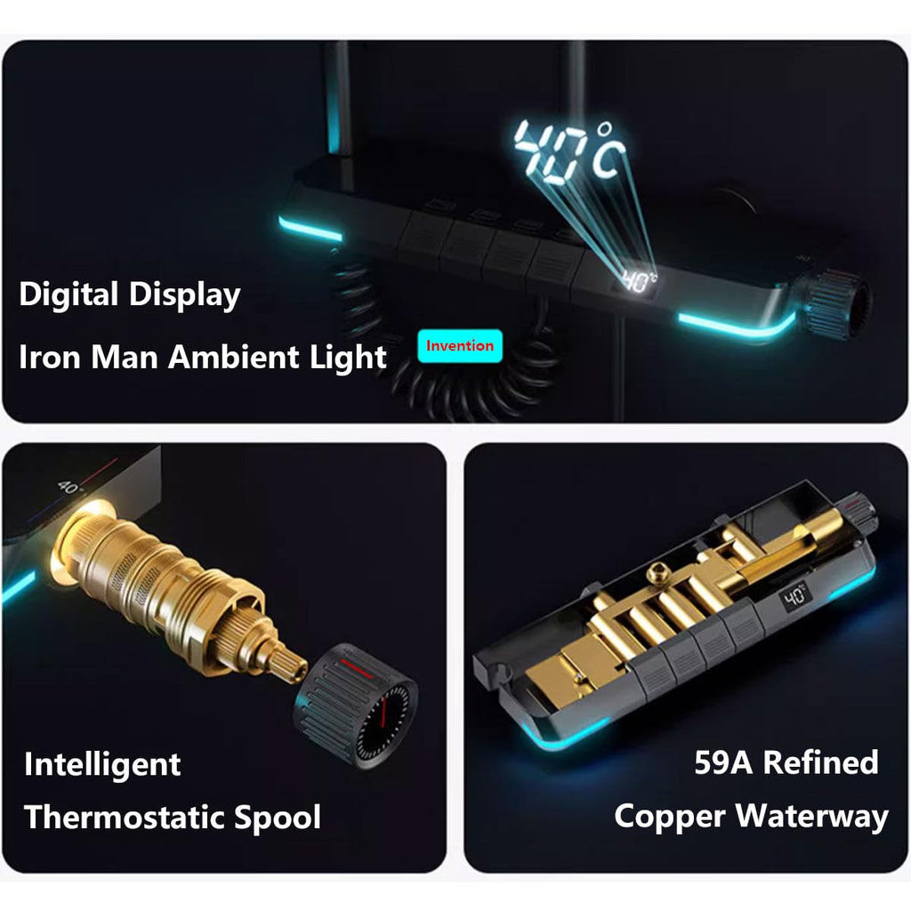 Termostatisk brusesystem med digitalt display