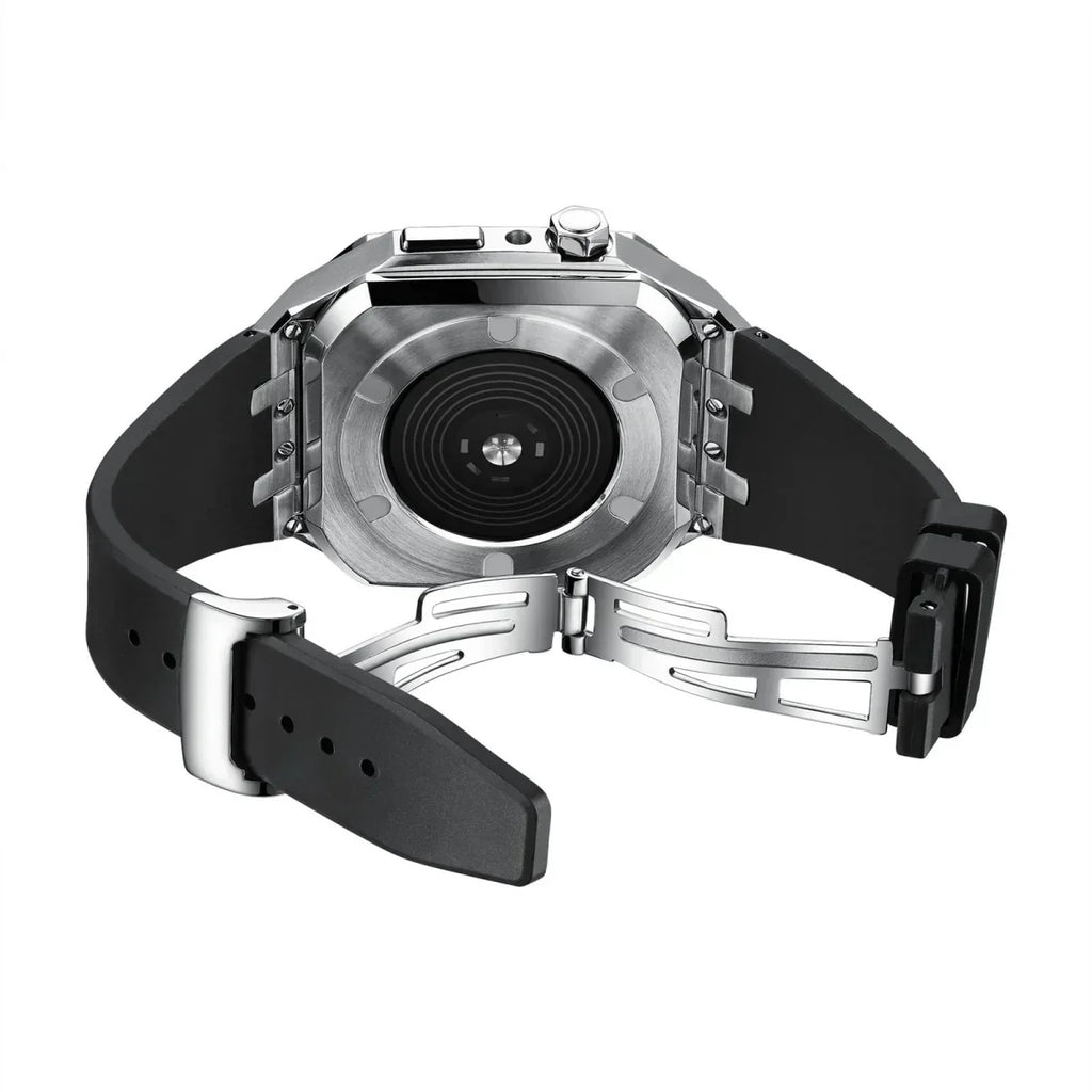 AP9009 silikonearmbånd 316L rustfrit stålhus retrofit-sæt til Apple Watch