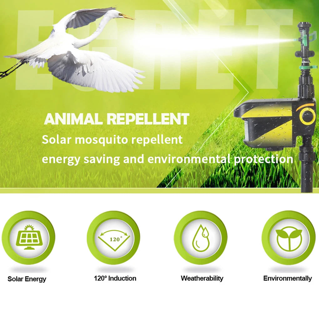 Solar Powered Motion Activated Animal Deterrent Sprinkler