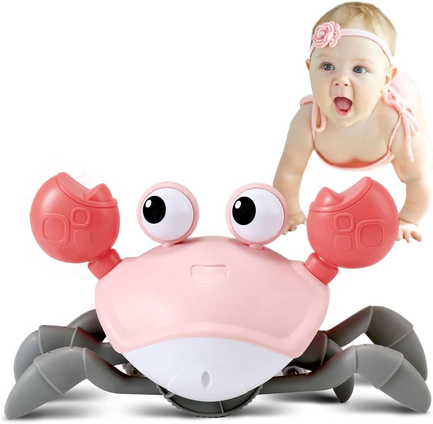 CrawlJoy Crab Crawling Toy With Music And Colorful Lights For Babies From 1 Year