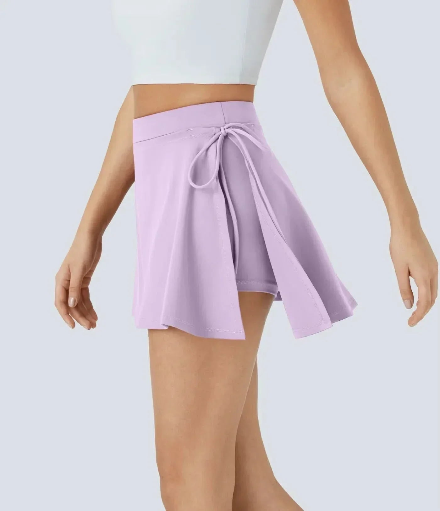 Saia 2 em 1 LumaFlex CoolTouch Airy com Bolsos e Cinto de Laço para Mulheres Ativas