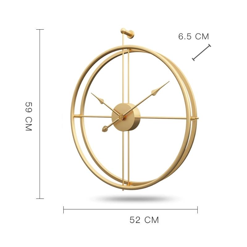 Velké zlaté minimalistické kovové nástěnné hodiny
