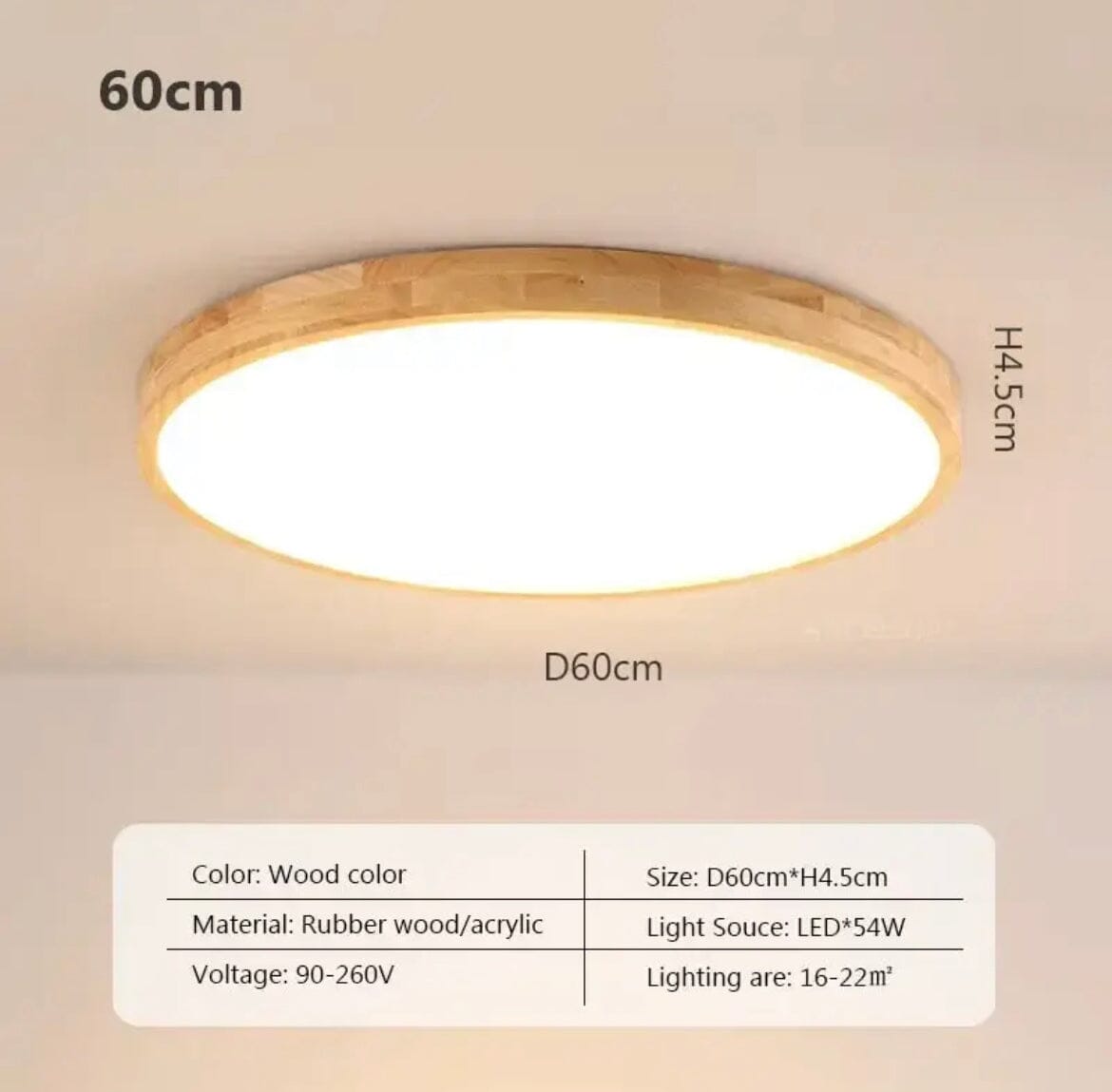 Aurelian Eikelampe Taklampe med akrylskjerm Varm hvit