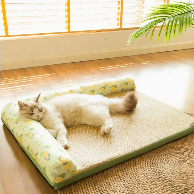 Summer Cooling Relief Pad With Elevated Edge For Cats