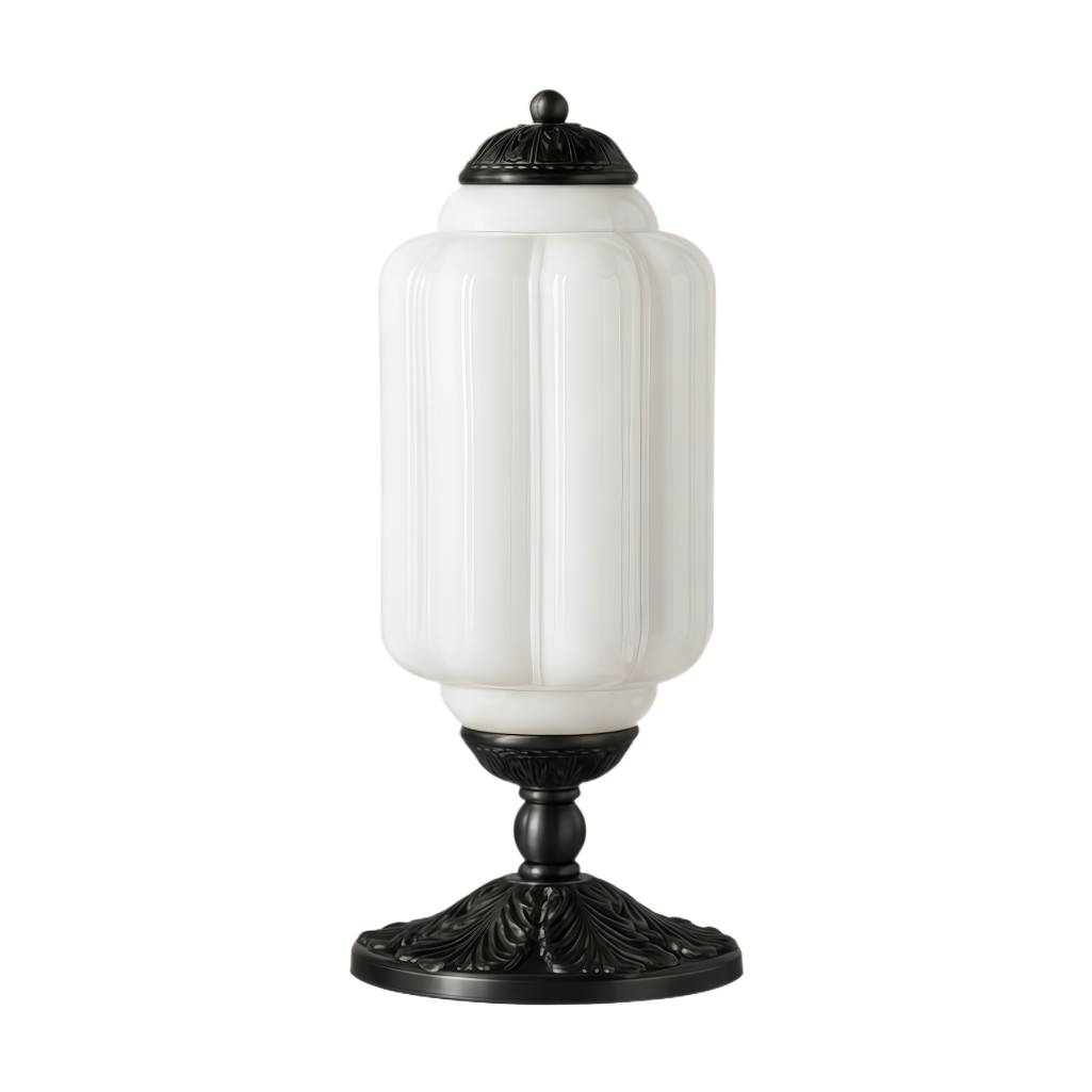Krémová skleněná lampa s texturovaným povrchem a francouzským retro stylem