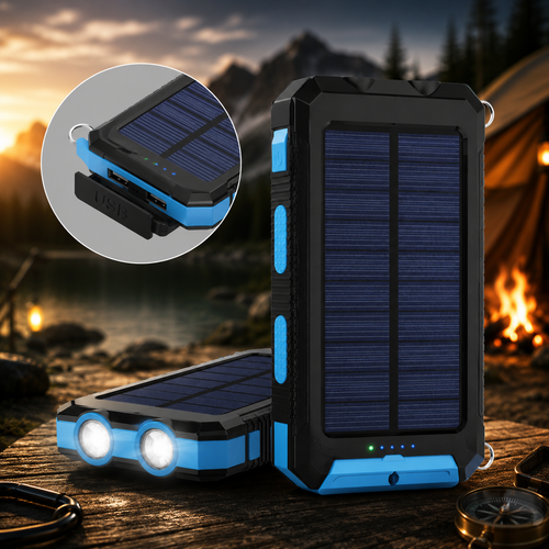 Batería externa solar de 30,000mAh para carga portátil en exteriores | compagnien
