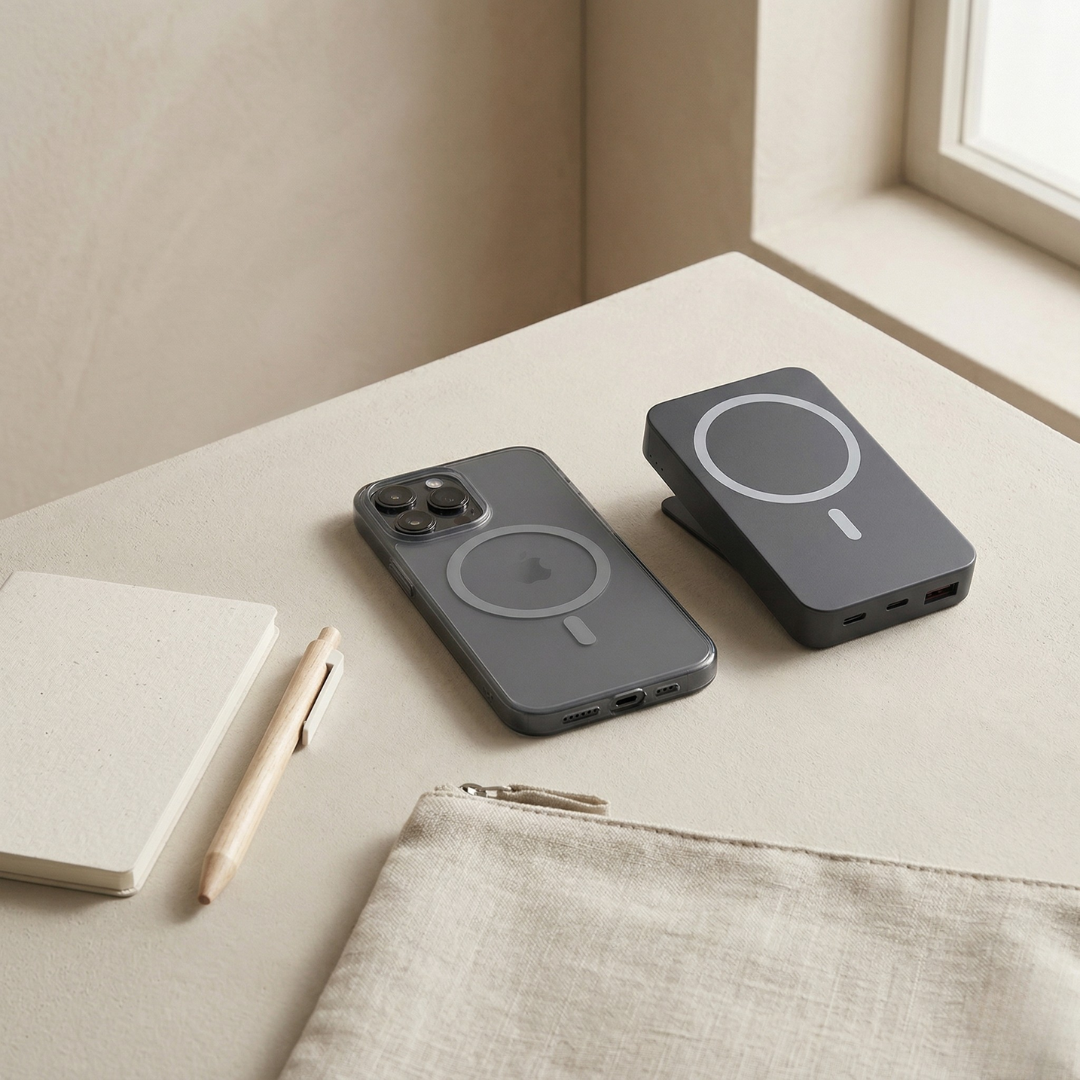 Power Bank With Magnetic Wireless Charging For On The Go