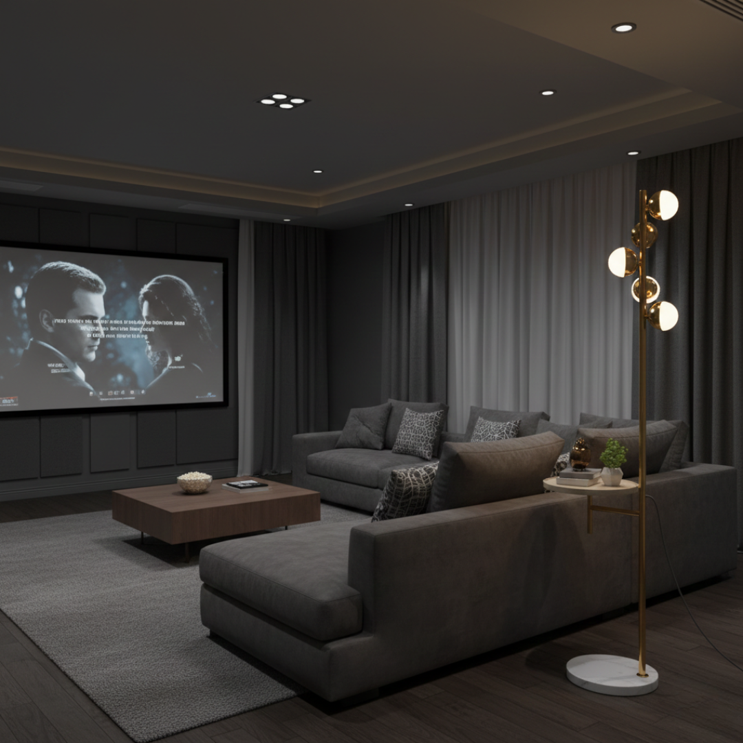Floor Lamp With Integrated Table For Modern Living Rooms