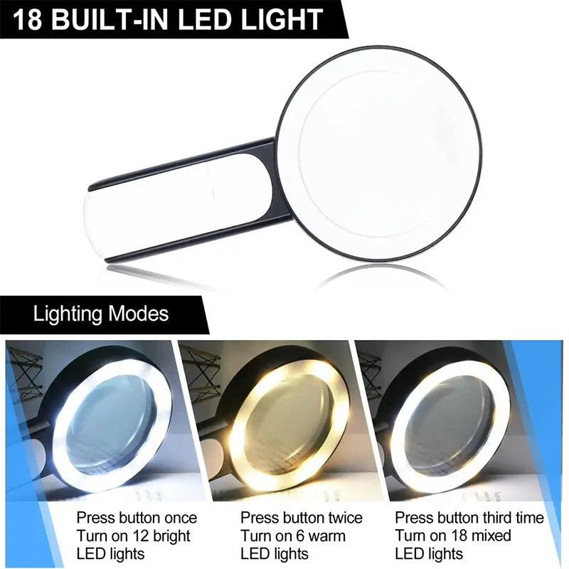 BrightLens 30x forstørrelsesglas til ældre og læsning