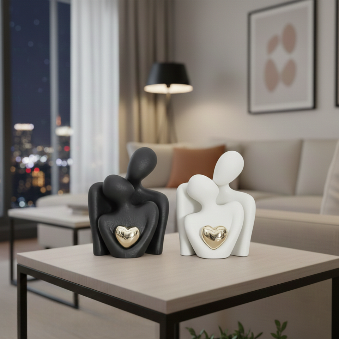 Abstract Lovers Figur: Minimalistische Paar-Skulptur für moderne Dekoration