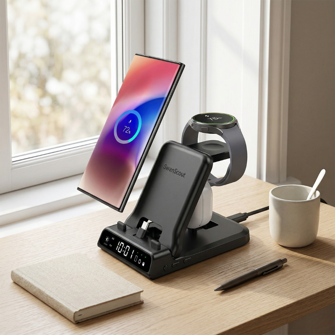 Charging Hub With USB-C Port For Galaxy Watch And Smartphones
