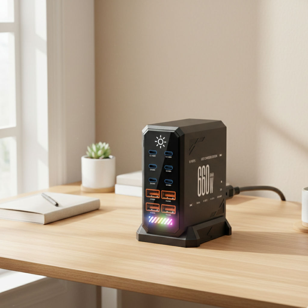 10-Port USB-C Charger Station For Fast Multi-Device Charging