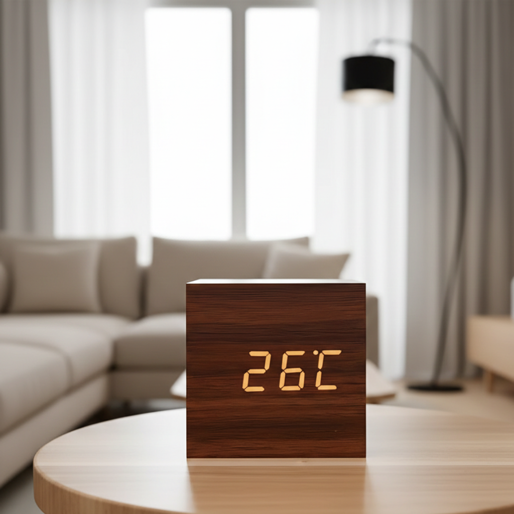 LED Cube Alarm Clock For Bedroom, Office, And Nightstand