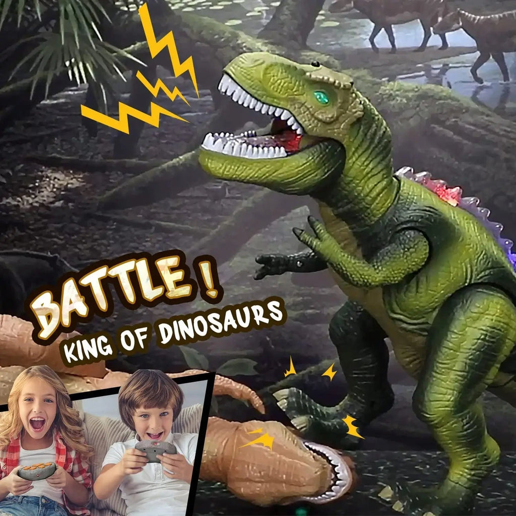 Remote Control T-Rex Dinosaur With LED Lights, Walking and Roaring Realistic Toys