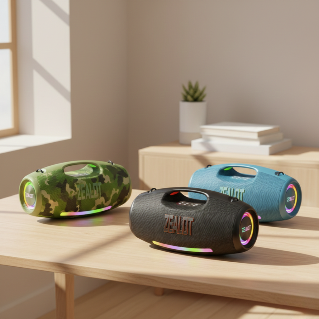 Portable Bluetooth Speaker With RGB Lights For Outdoors