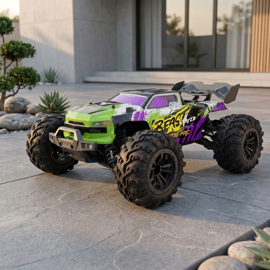شاحنة دفع رباعي 4WD عن بُعد بدون فرشاة بمقياس 1:16 للطرق الوعرة