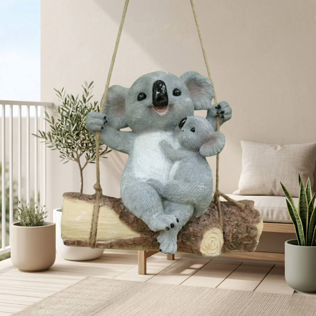 Whimsical Koala Figurine For Outdoor Garden Decor Accent