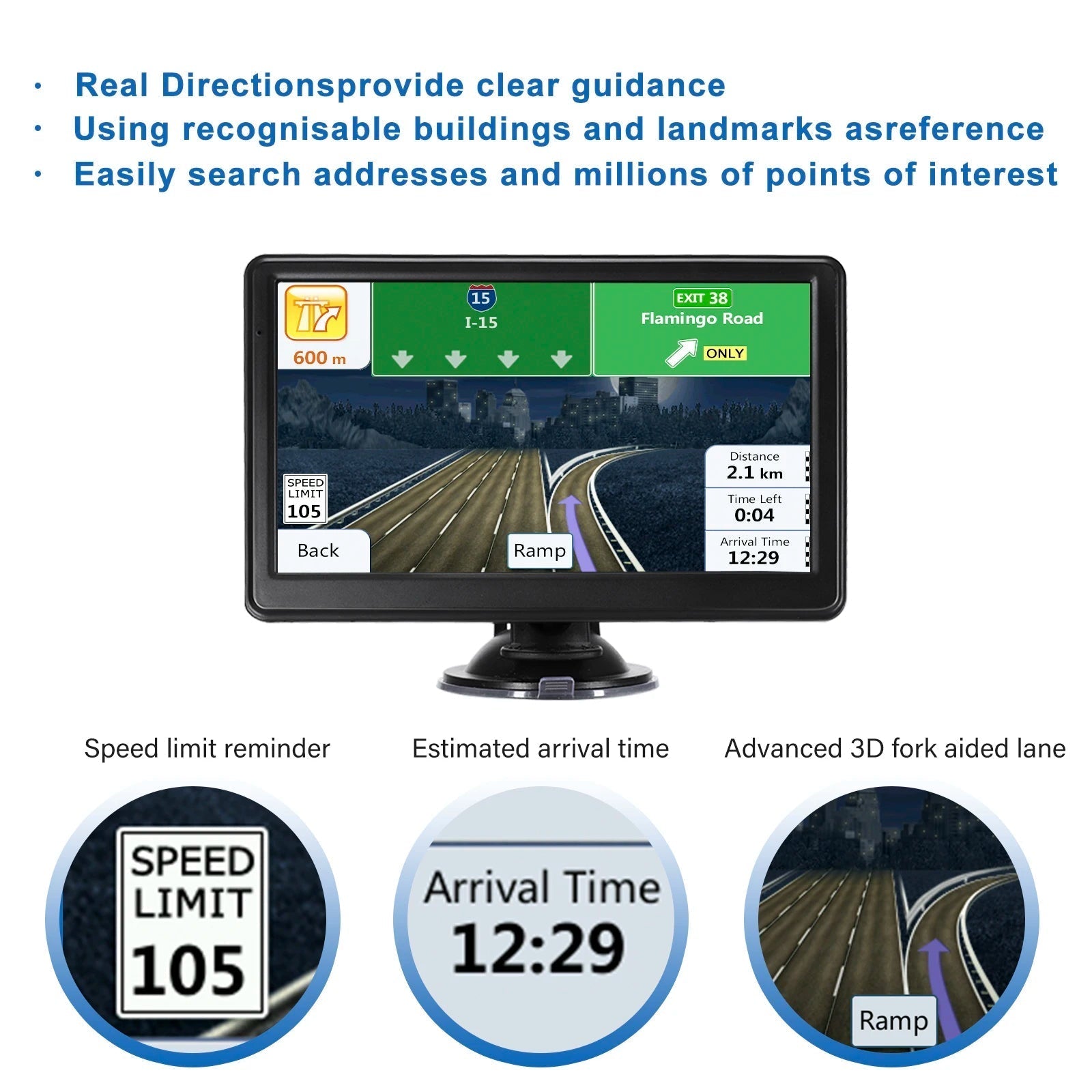 7-Zoll-GPS-Navigationssystem für Fahrzeuge und Straßenreisen