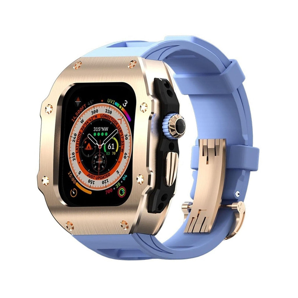 Carcasă cu bandă din fluororubber seria RM Vanguard, realizată din oțel inoxidabil pentru Apple Watch Ultra