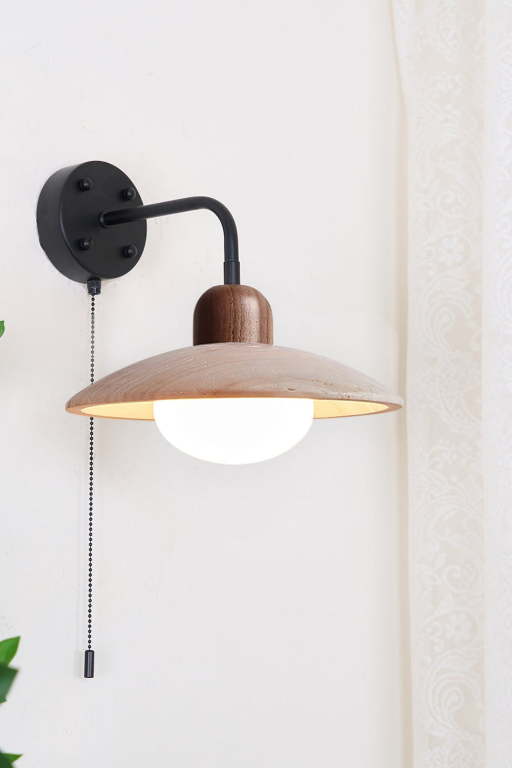 Lunara Travertine Disc Wall Light for Modern Interiors