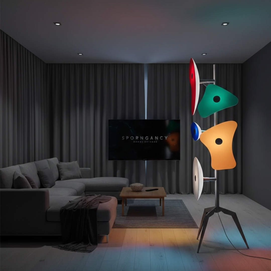 LED Floor Light With Color Changing Ambience For Modern Living Rooms