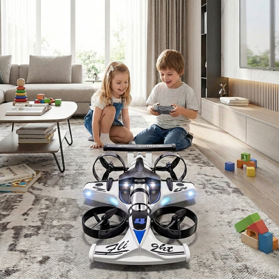 Dual-Function RC Stunt Car And Drone, 360-Degree Rotating Remote Vehicle