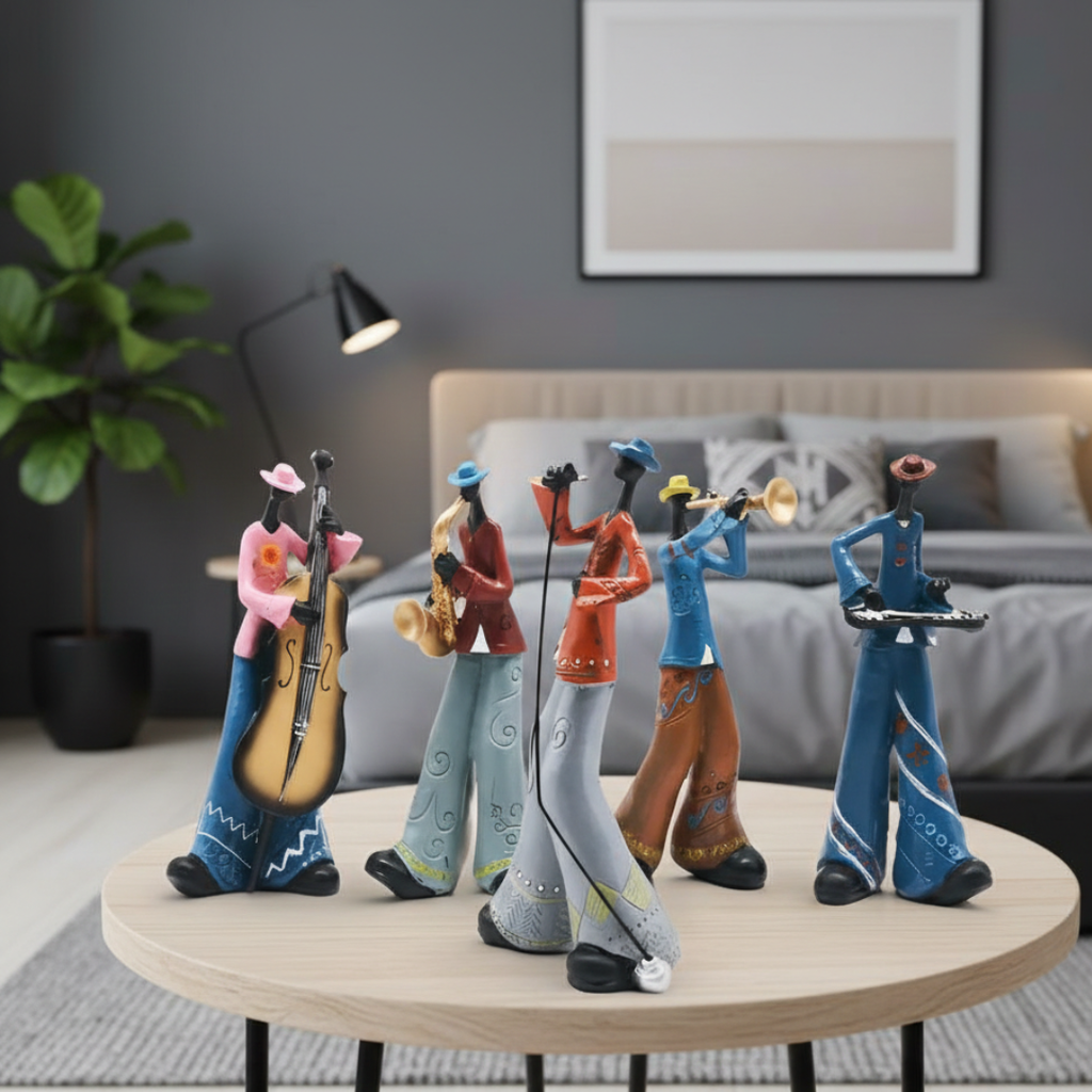 Jazz Musical Band Resin Figurine Elegant Art Sculpture For Music Lovers