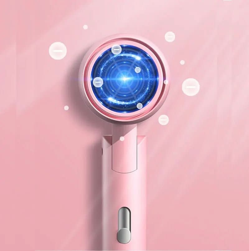 Sèche-cheveux pliable VoyageGleam avec technologie ionique pour des cheveux brillants