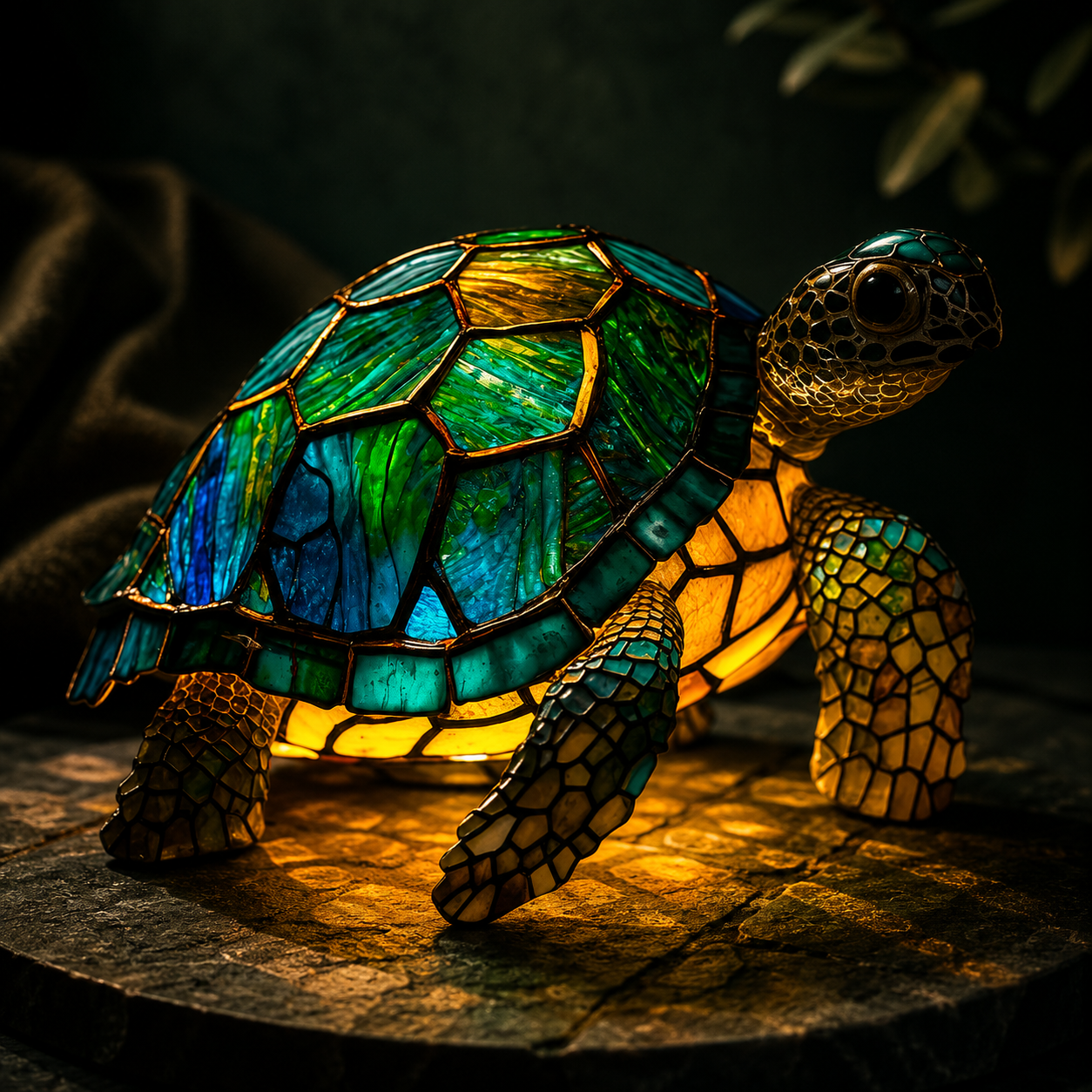 Table Lamp With Glass Inspired Animal Design For Warm Ambience