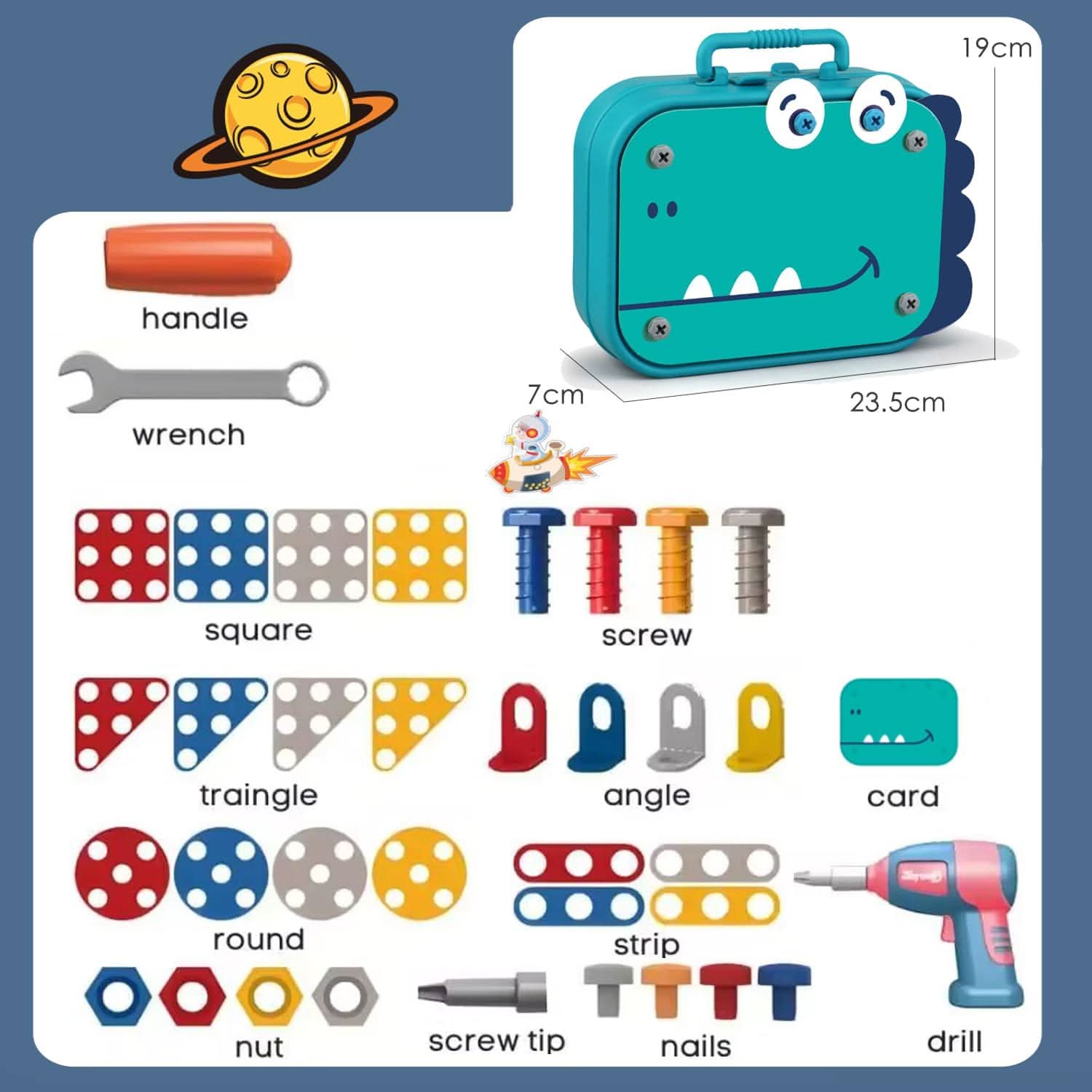 Kit créatif BrightBlocks Jouet éducatif de construction avec outils pour petits constructeurs