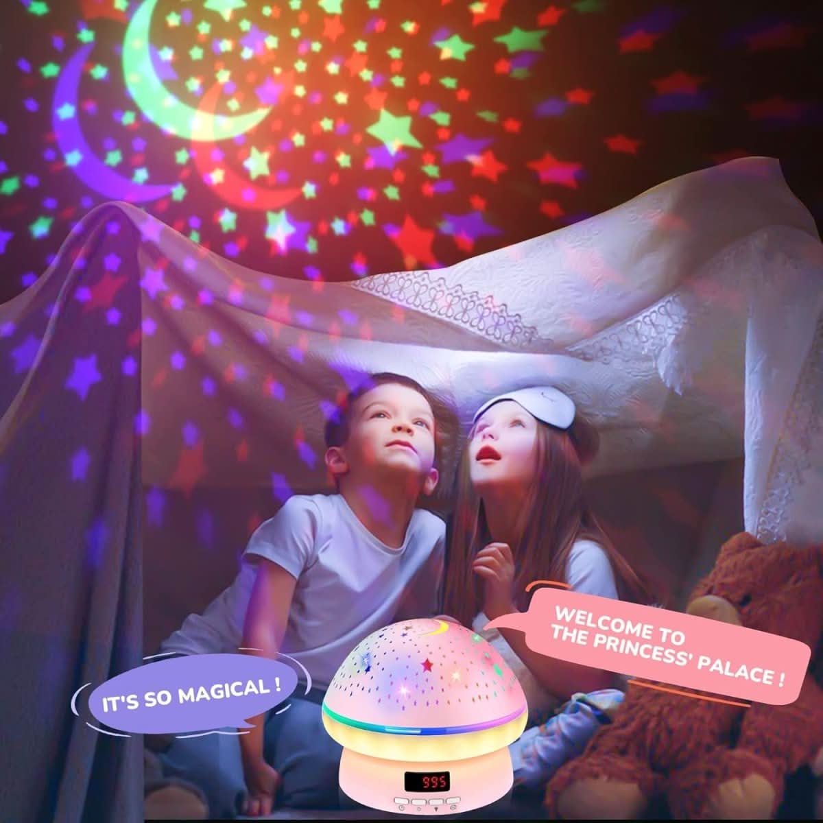 Projektor Gwiazd StellarGlow Magic dla Dzieci z 16 Kolorami i Timerem