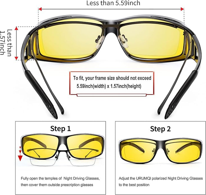 AeroVision Night Vision Polarised Anti-Glare Driving Glasses For Safer Night Driving