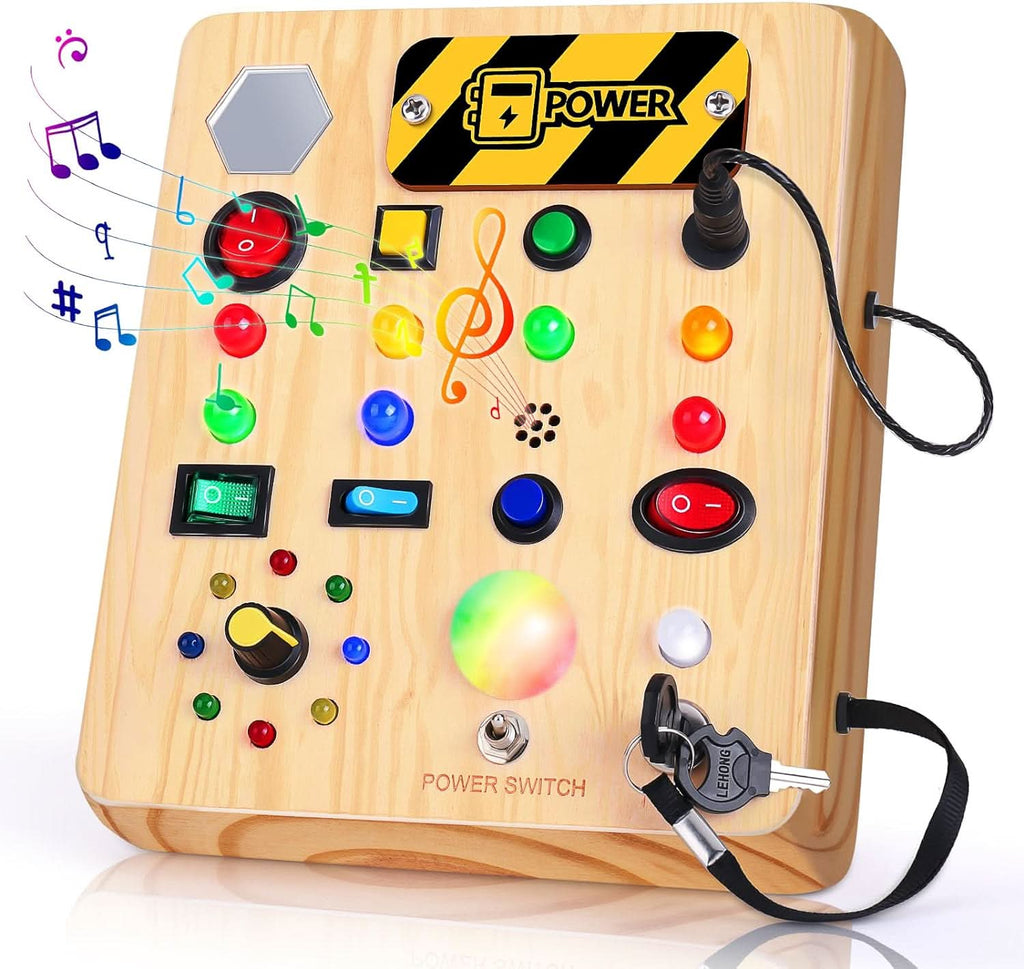 BrightNest Montessori Busy Board Musical Learning Toy For Toddlers Ages 1 Year And Up