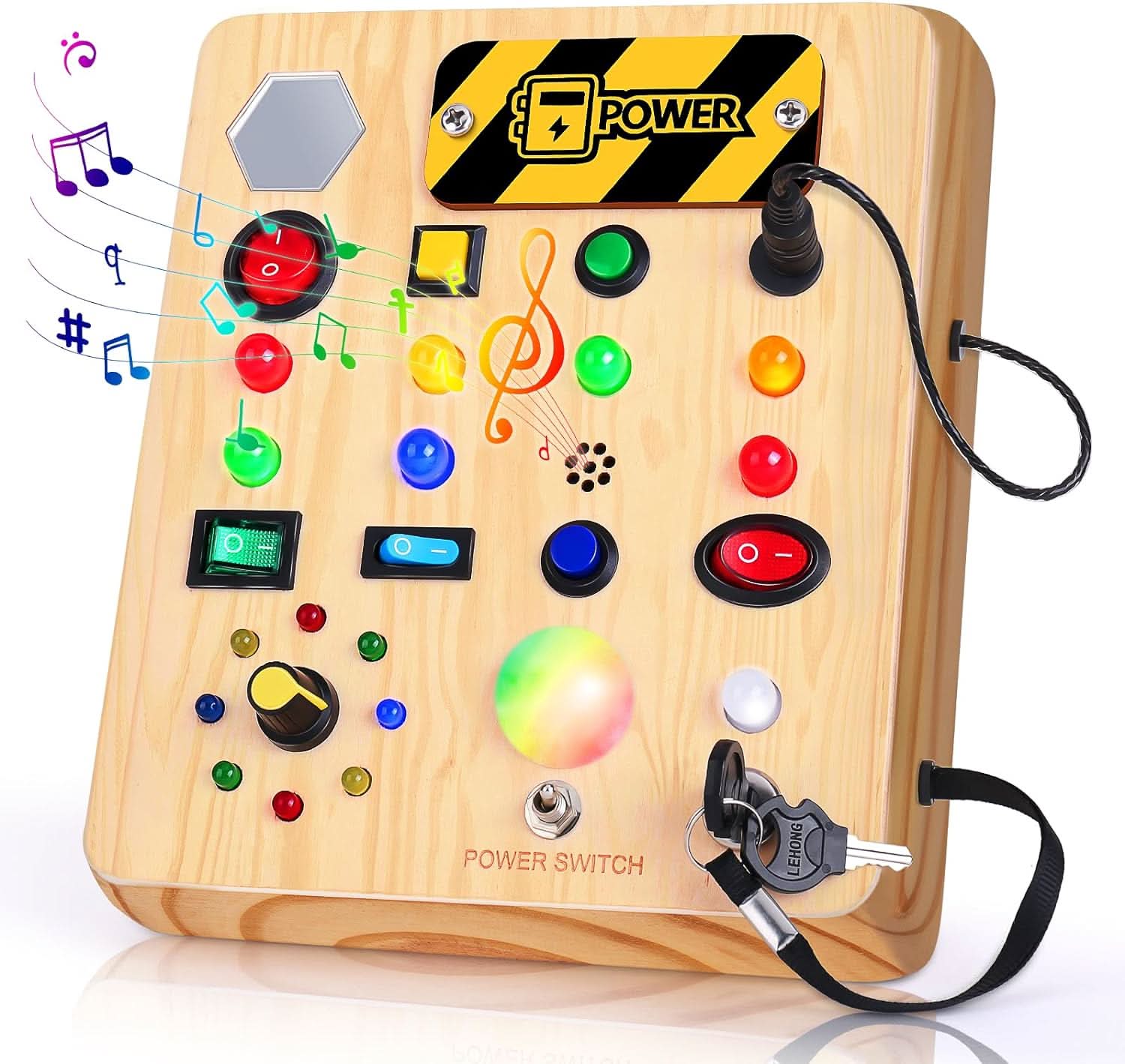 BrightNest Montessori Busy Board Musical Learning Toy For Toddlers Ages 1 Year And Up