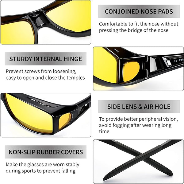 AeroVision Night Vision Polarised Anti-Glare Driving Glasses For Safer Night Driving