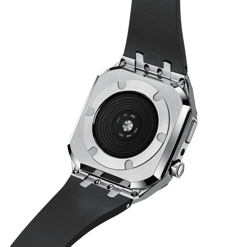 AP9009 silikonearmbånd 316L rustfrit stålhus retrofit-sæt til Apple Watch