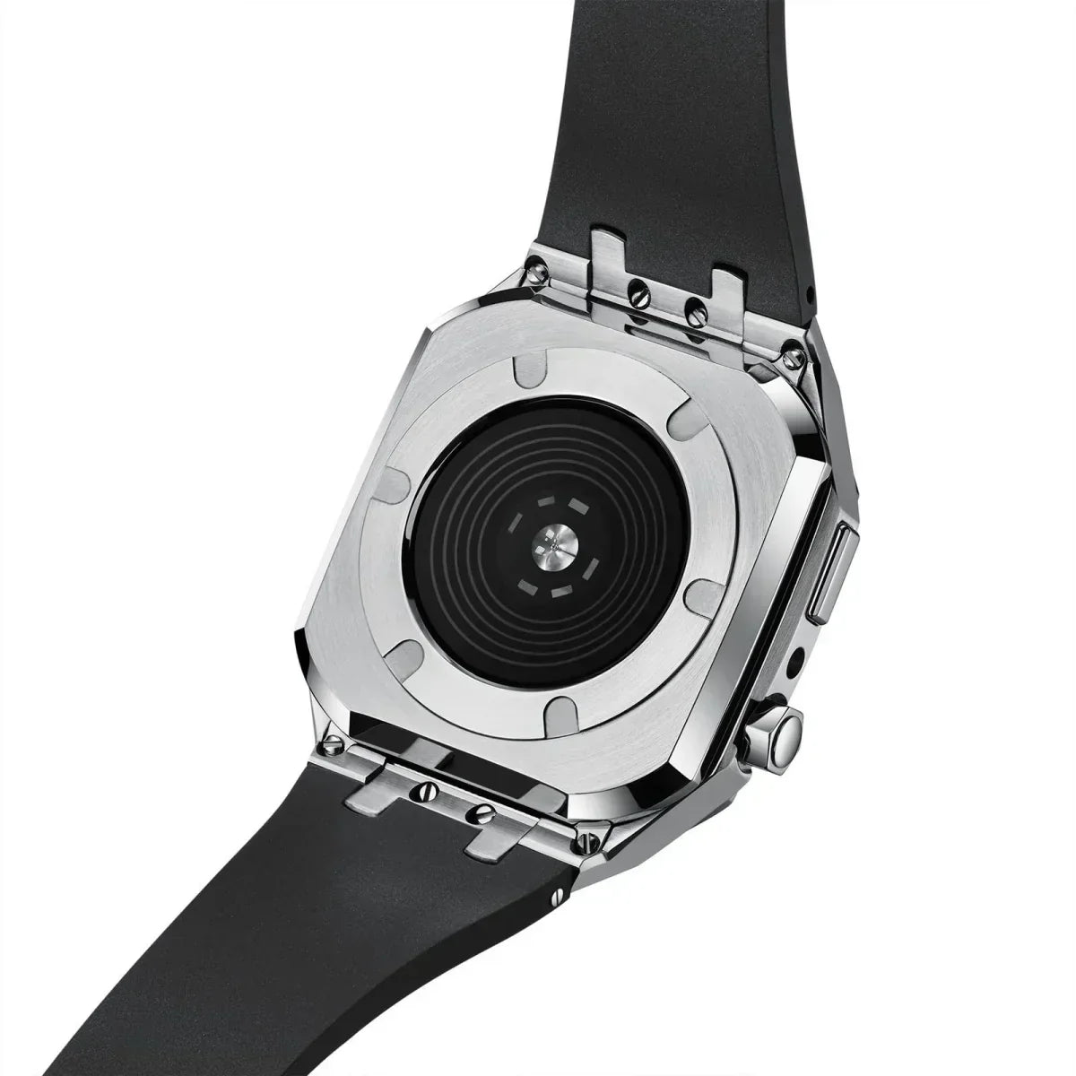 AP9009 silikonearmbånd 316L rustfrit stålhus retrofit-sæt til Apple Watch