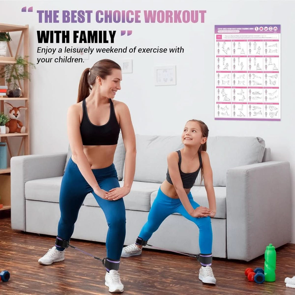 PulseFlex Resistance Bands For Glutes And Hips With Ankle Strap For Home Workouts