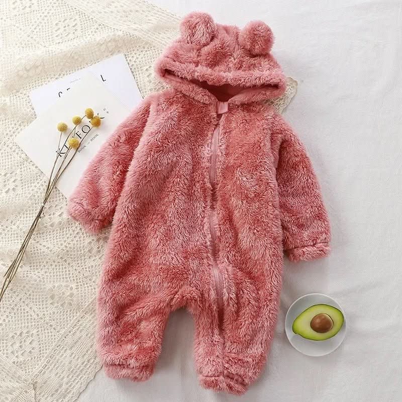 CuddleNest Baby Flannel Romper Warm Fluffy Winter Comfort For Babies