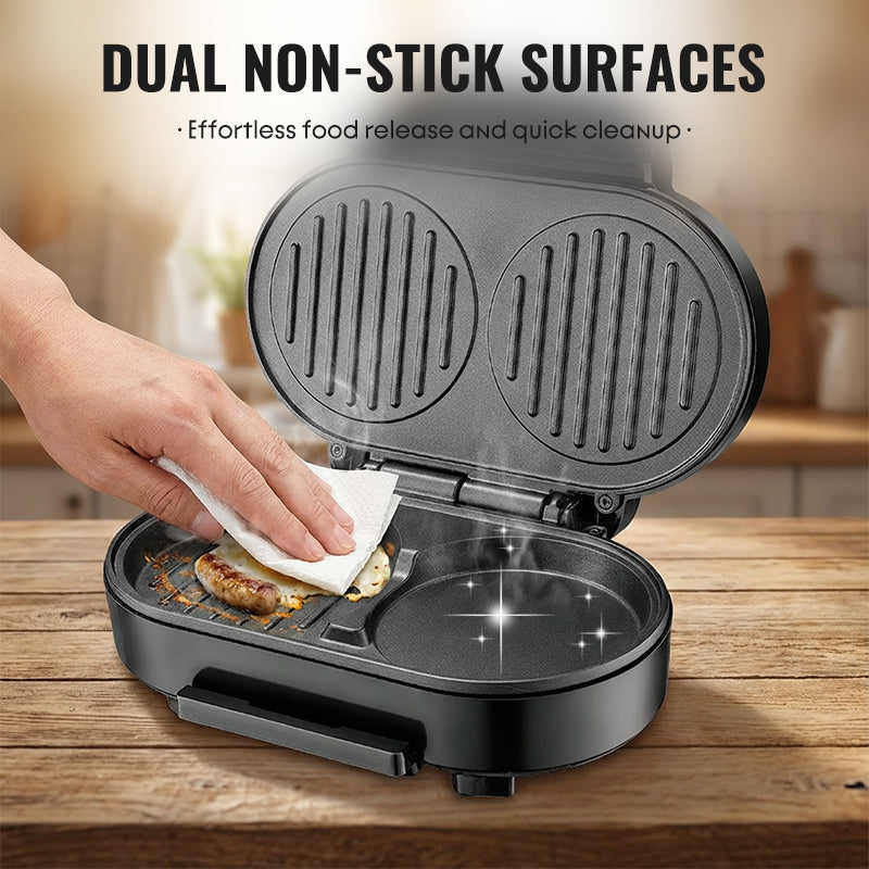 Twin Breakfast Maker With Nonstick Dual Plates 1.2 Kg