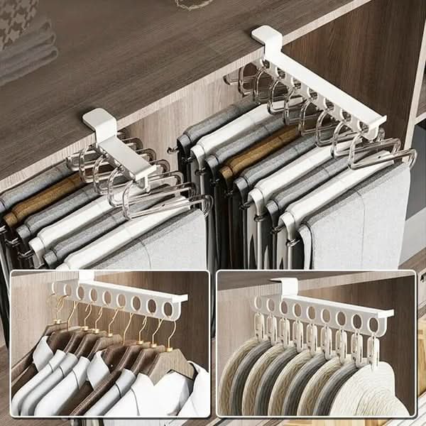 SwiftGlide Pull-Out Rack for Wardrobe Organizers Space-Saving Effortless Organization