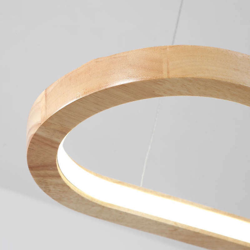 Lunara Modern Hanging Lamp in Metal and Wood by NovaHaus